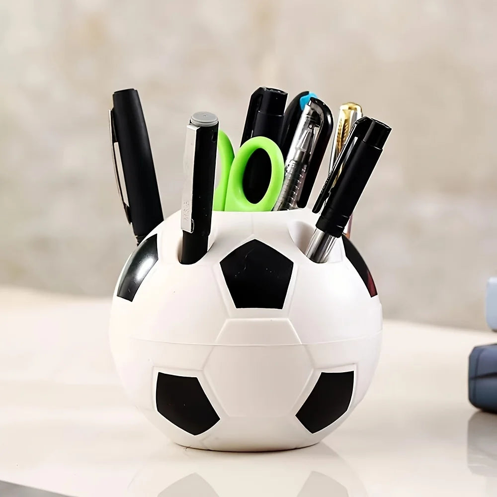 PP Material Multifunctional Cartoon Soccer Ball Pencil Holder for Office, School and More - Durable and Versatile Desk Organizer