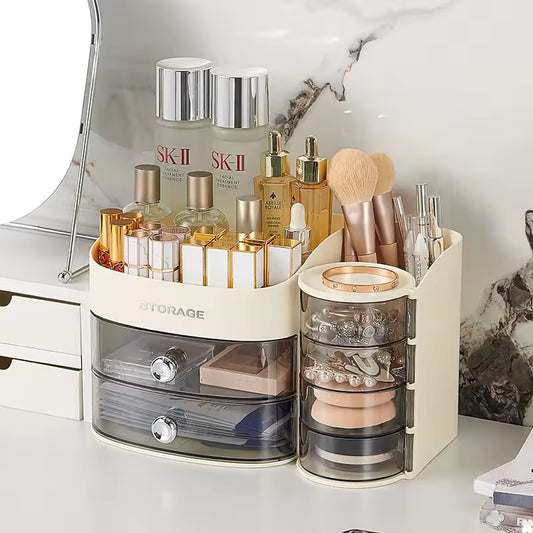 Cosmetics Storage Box Desktop Premium Sense Large Capacity Countertop Lipstick Skin Care Products Finishing Shelf