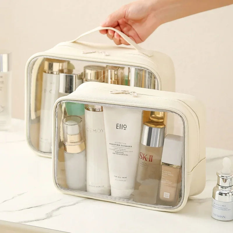 New PVC Transparent Large Capacity Portable Makeup Bag Toiletry Bag Fitness Swimming Travel Storage Bag Gym Bathing Cosmetic Bag