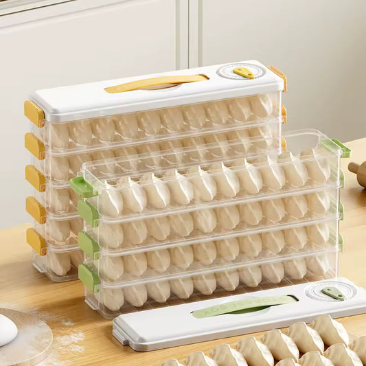 1/2/3 Layers Dumpling Storage Box Timed Quick Frozen Keep Fresh Fresh Food Tray Narrow Side with Holder & Cover Spaghetti Box