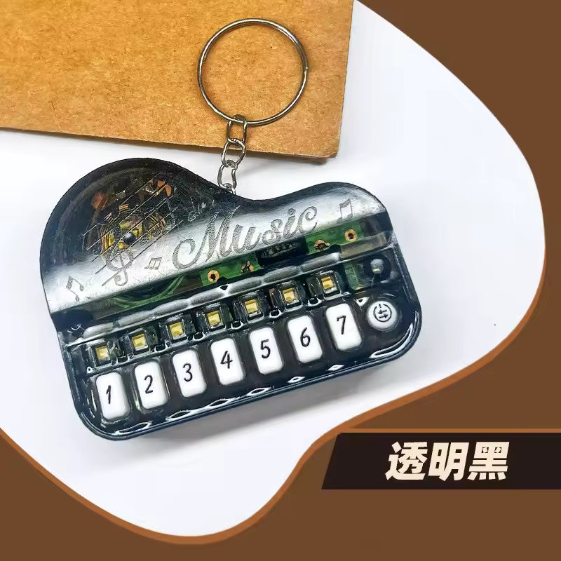 Mini Piano Electronic Organ Key Chain Can Be Played Luminous High Appearance Level Toy Bag Car Key Pendant Exquisite Gift
