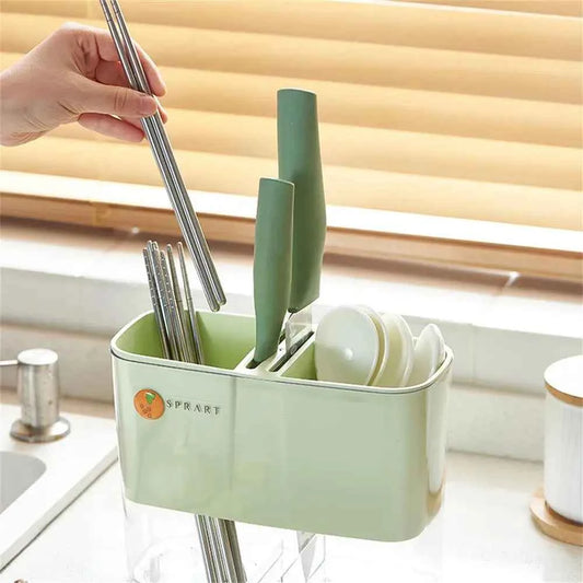 Chopsticks Rack Multifunctional Drainage Tray Detachable Large Storage Chopsticks Storage Box Creative Kitchen Rack