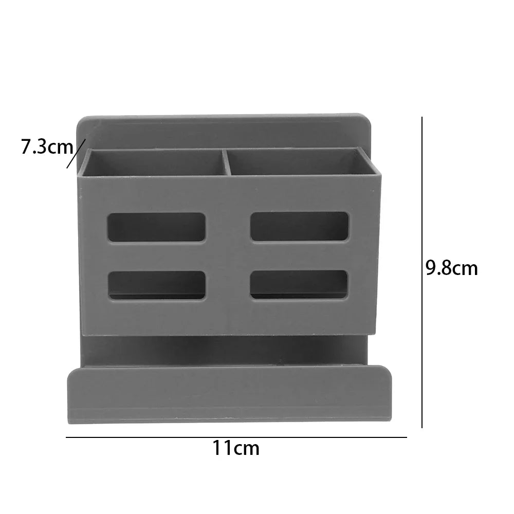 Bathroom Shelf Hole-free Multifunctional Washbasin Storage Tube Toothbrush Razor Storage Rack Wall-mounted Bathroom Supplies