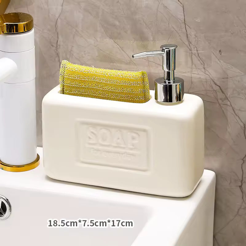 European Press Style Square Lotion Device Ceramics Creative Hand Wash Bottle Bathroom Large Capacity Soap Liquid Bottle ZD253