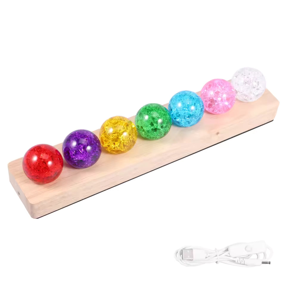 Ball Night Light Decor 360° Rotation Glass Ball Night Light Decor Soft Lighting 7 Color Lamp Ornament Safety for Home Office