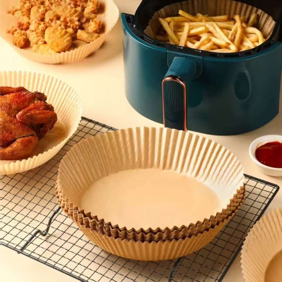 20/50Pcs Disposable Air Fryer Baking Paper Round Shape Non-Stick Oil Proof Baking Liner for Steamer Muffin Cupcake