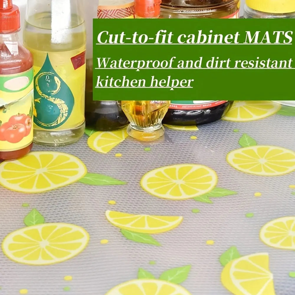 1 Roll Kitchen Cabinet Liners EVA Shelf Drawer Mat Non-Adhesive Waterproof Anti-Slip Anti-Dust Fridge Table Mat For Home Use