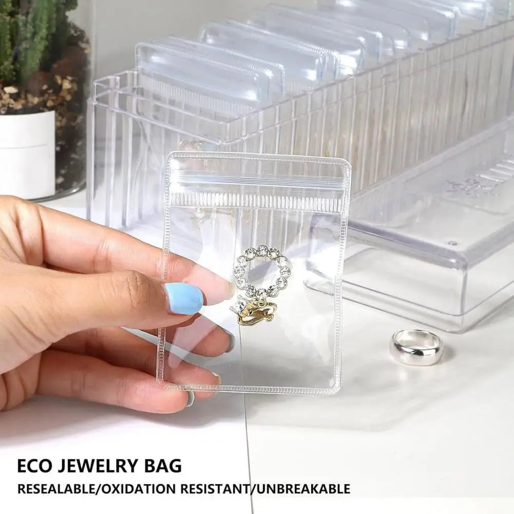 20 Pcs Transparent Jewelry Storage Bag Antioxidation Waterproof Earrings Rings Necklace Storage Pouches