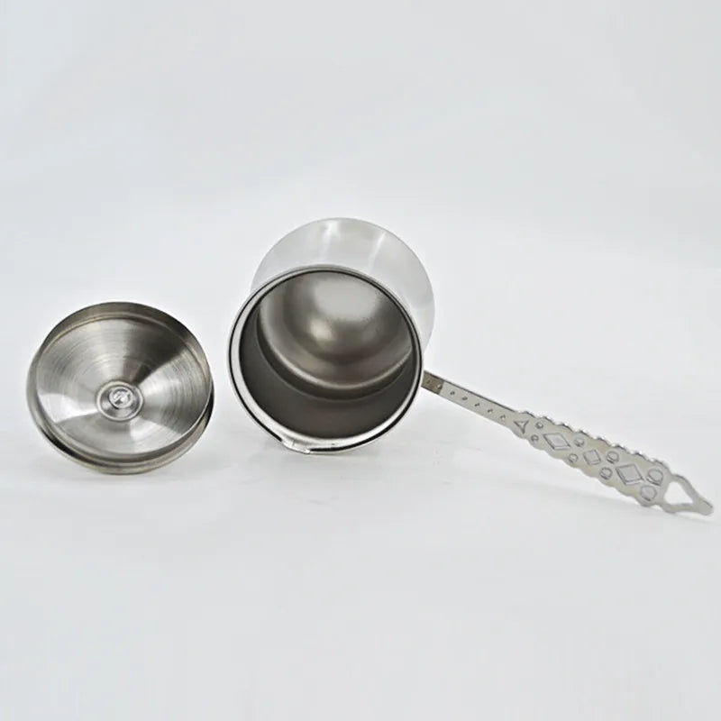 280ml/560ml/760ml Turkish Coffee Pot Butter Melting Pot Stainless Steel Long Handle Coffee Milk Frothing Pitcher Kitchen Tools