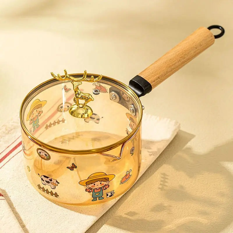 Thermal Power Furnace Heating Milk Pot High Boron Silicon High-temperature Resistant Glass Bowl Household Cooking Pot ZD559