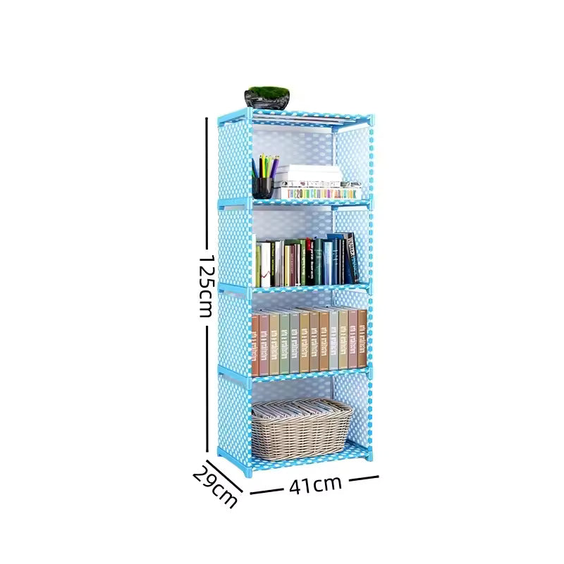 5 layer DIY Simple Bookshelf Easy Assembly Bookcase Can Be Moved Children's Debris Rack Shelf Home Furniture Book Shelf