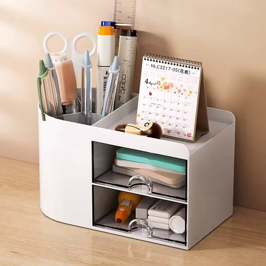 Pen holder office desktop storage box, large capacity student stationery sorting box, desk storage shelf