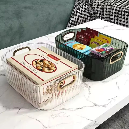 New Clear Desktop Cosmetic Storage Box Acrylic Multipurpose Makeup Storage Basket Rectangular Shape Snack Storage Box