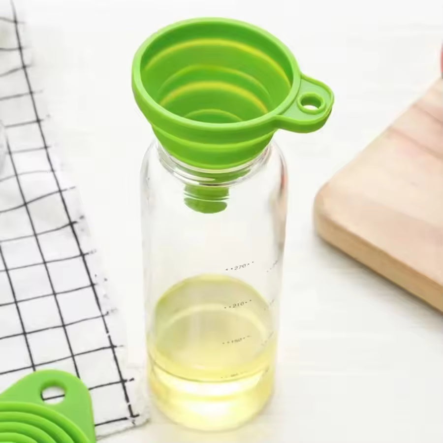 Mini Silicone Gel Foldable Funnel Collapsible Hopper Design, Practical Kitchen Tool, Suitable for Water Bottle & Liquid Transfer