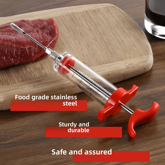 Stainless Steel Salt Water Injection Needle for Marinating Roasting Lamb Chops Whole Roast Lamb Meat Tenderizer Syringe