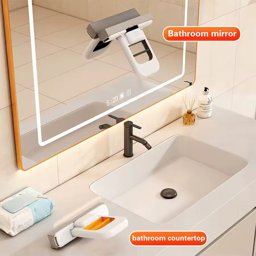 Handheld Folding Mini Mop, Hands-Free Desktop Lazy Sponge Mop, Glass Mirror Wiping, Household Kitchen Absorbent Small Mop