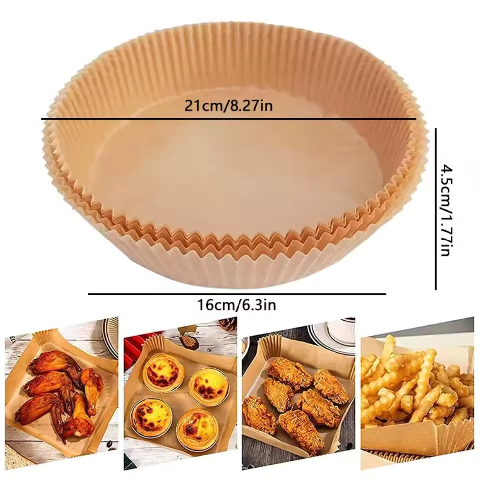 20/50Pcs Disposable Air Fryer Baking Paper Round Shape Non-Stick Oil Proof Baking Liner for Steamer Muffin Cupcake