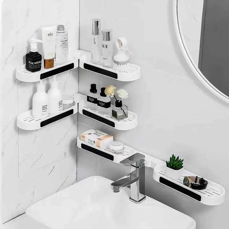 Bathroom shelf Toilet corner non-punching rotatable storage shelf Toilet bathroom wall hanging bathroom shelf