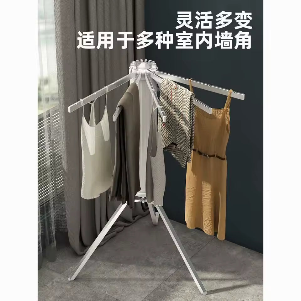 Retractable drying rack, floor pole, folding balcony drying quilt drying artifact, indoor household