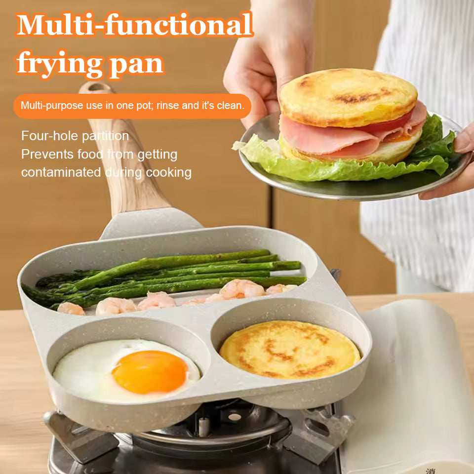 Medical Stone Pancake Pan Nonstick Granite Omelette Skillet Divided Grill Pan for Gas Stove and Induction Cookware