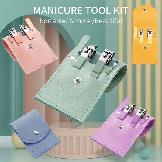 4 Pcs/Set Nail Clipper Manicure Set High Quality Stainless Nail Cutter Pedicure Scissor Cuticle Nipper Nail Tools Personal Care