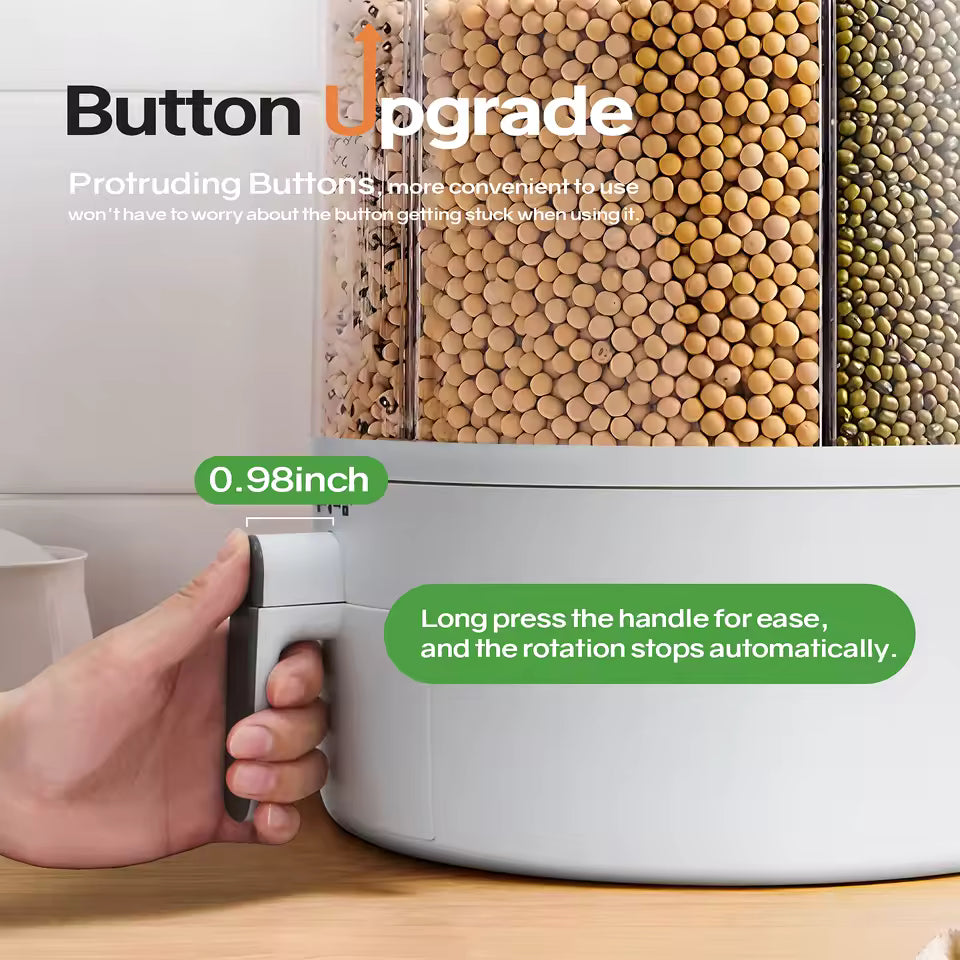 Grains Storage Box Be Rotated Into Compartments, Rice Bucket, Insect-proof and Moisture-proof Sealed Household Rice Storage Box