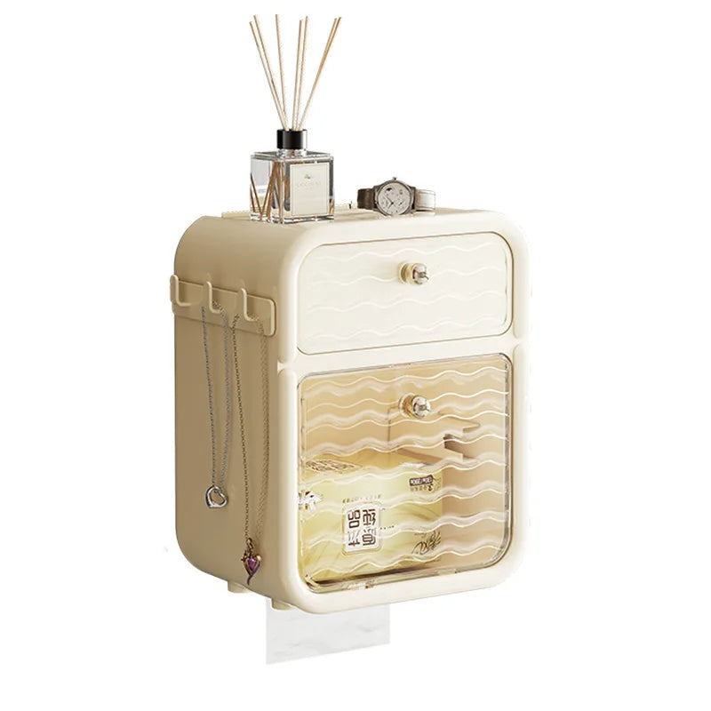 Toilet paper holder storage rack toilet paper box wall mounted waterproof storage tissue box bathroom accessories