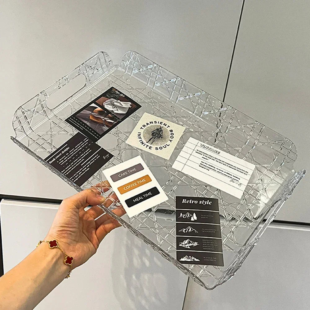 Rectangular Household Storage Tray Light Luxury High-end High Aesthetic Tea Set Cup Water Cup Storage Tea Tray Home Decoration