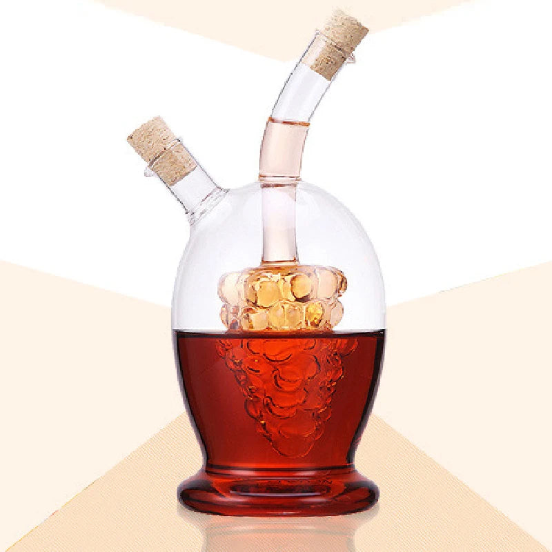 Two-in-one Glass Oil Pot Heat-resistant Transparent High Borosilicate Glass Sauce Vinegar Bottle Cork Lid Kitchen Seasoning Tool