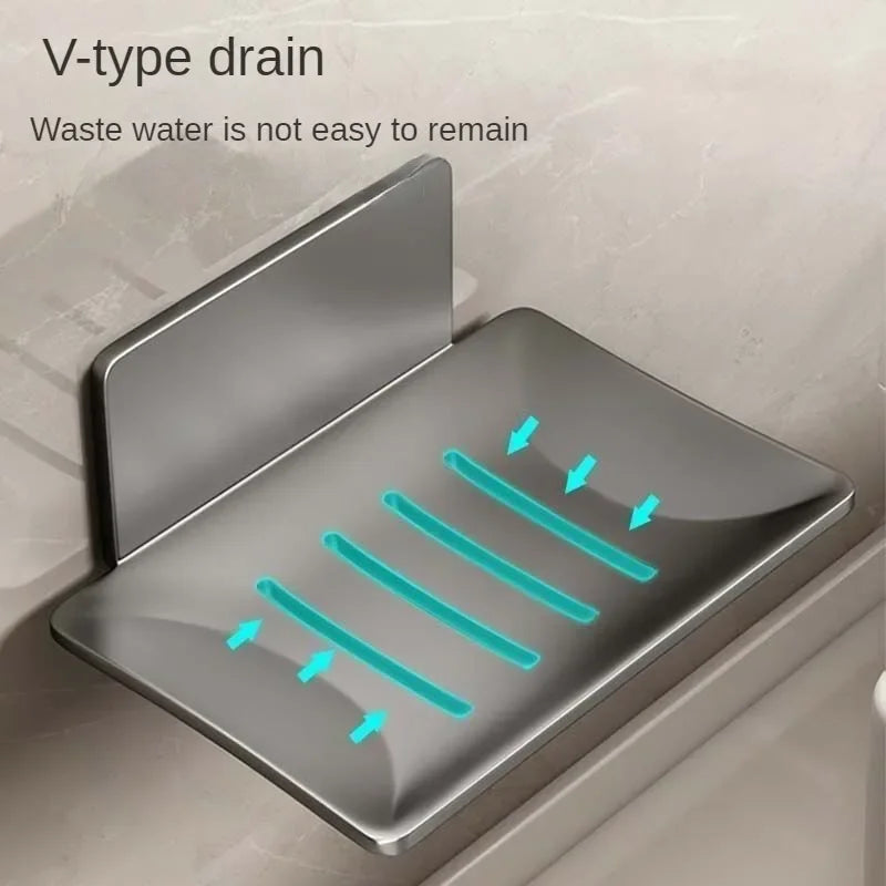 Bathroom stainless steel Soap Dish Free-Punching Wall Mounted Soap Sponge Holder Organizer Accessories Kitchen Soap Holder