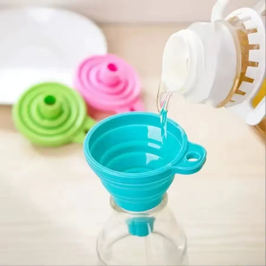 Mini Silicone Gel Foldable Funnel Collapsible Hopper Design, Practical Kitchen Tool, Suitable for Water Bottle & Liquid Transfer