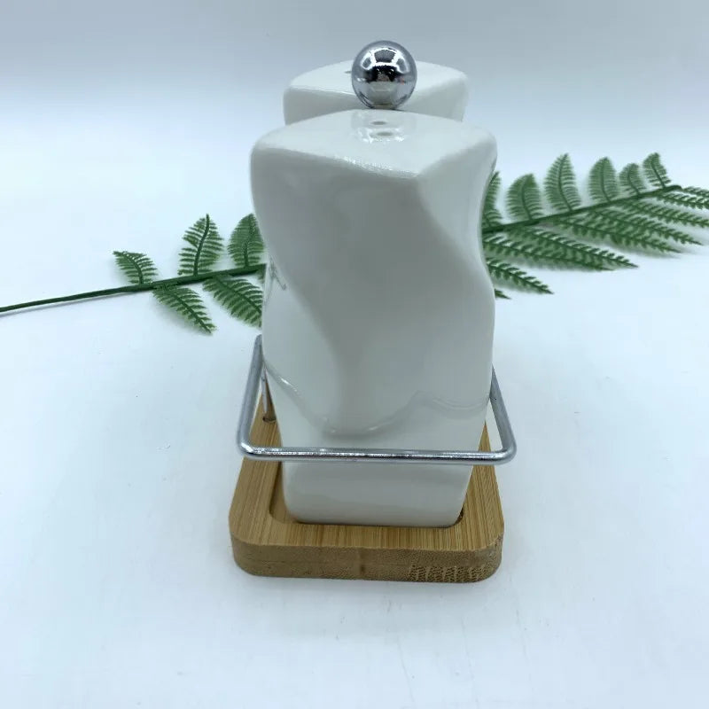 Nordic Ceramic Spice Jar Seasoning Box Creative Embossed Pepper Shaker Set Ceramic Salt Shaker Home Kitchen Flavoring Utensils