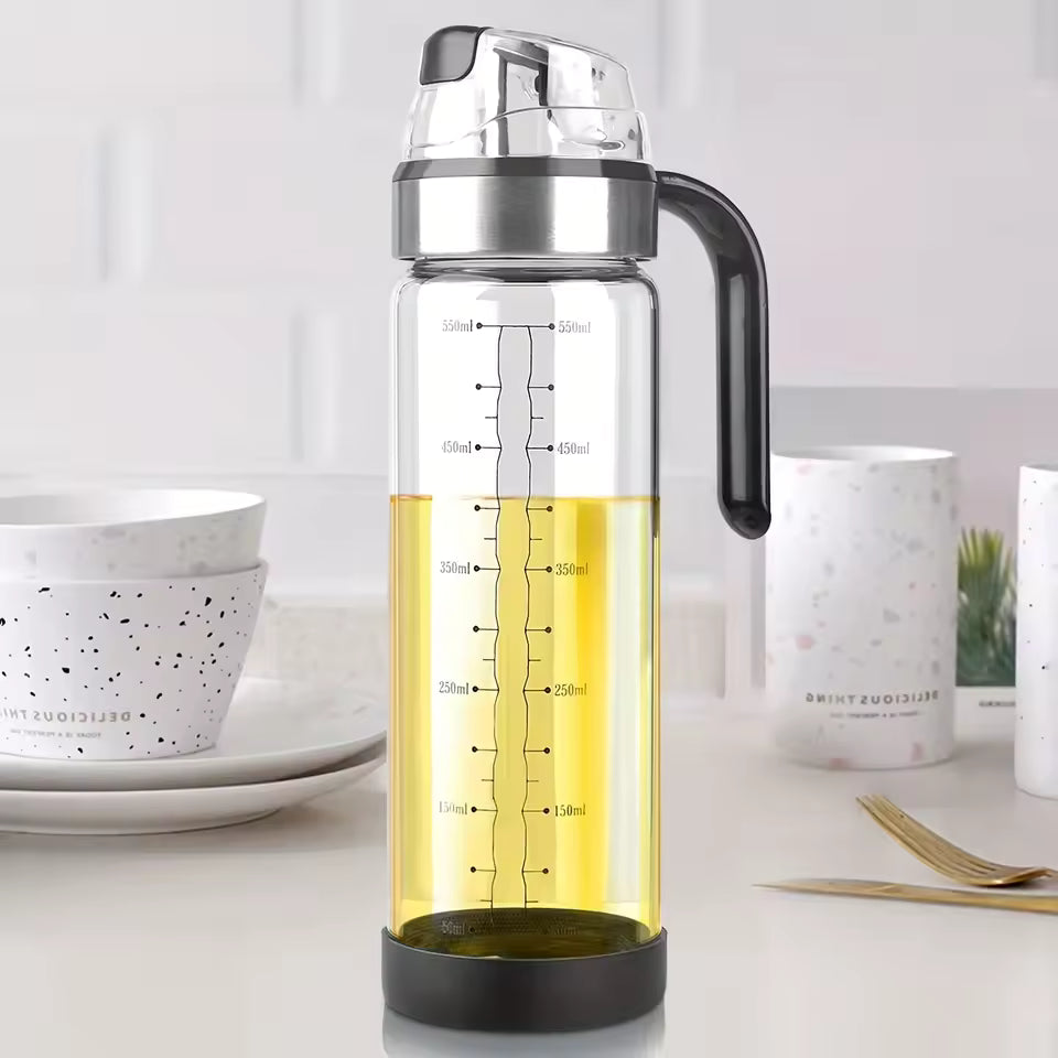 550ML Cooking Seasoning Oil Bottle Sauce Bottle Glass Storage Bottles for Oil and Vinegar Oil Dispenser For Kitchen