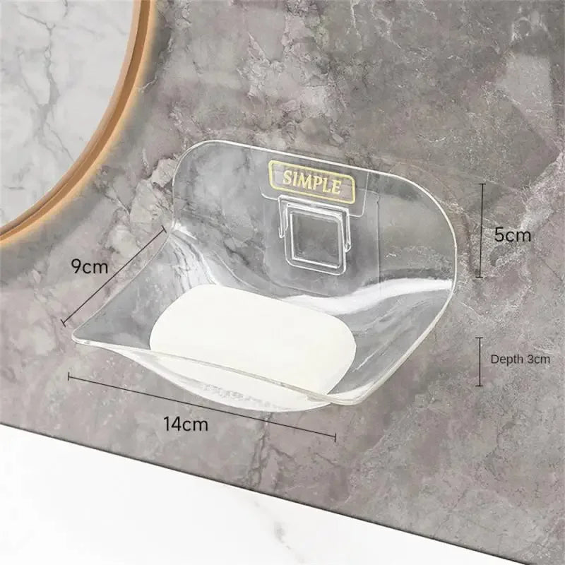 Soap Rack No Drilling Wall Mounted Soap Holder Soap Sponge Dish Bathroom Accessories Soap Dishes Self Adhesive