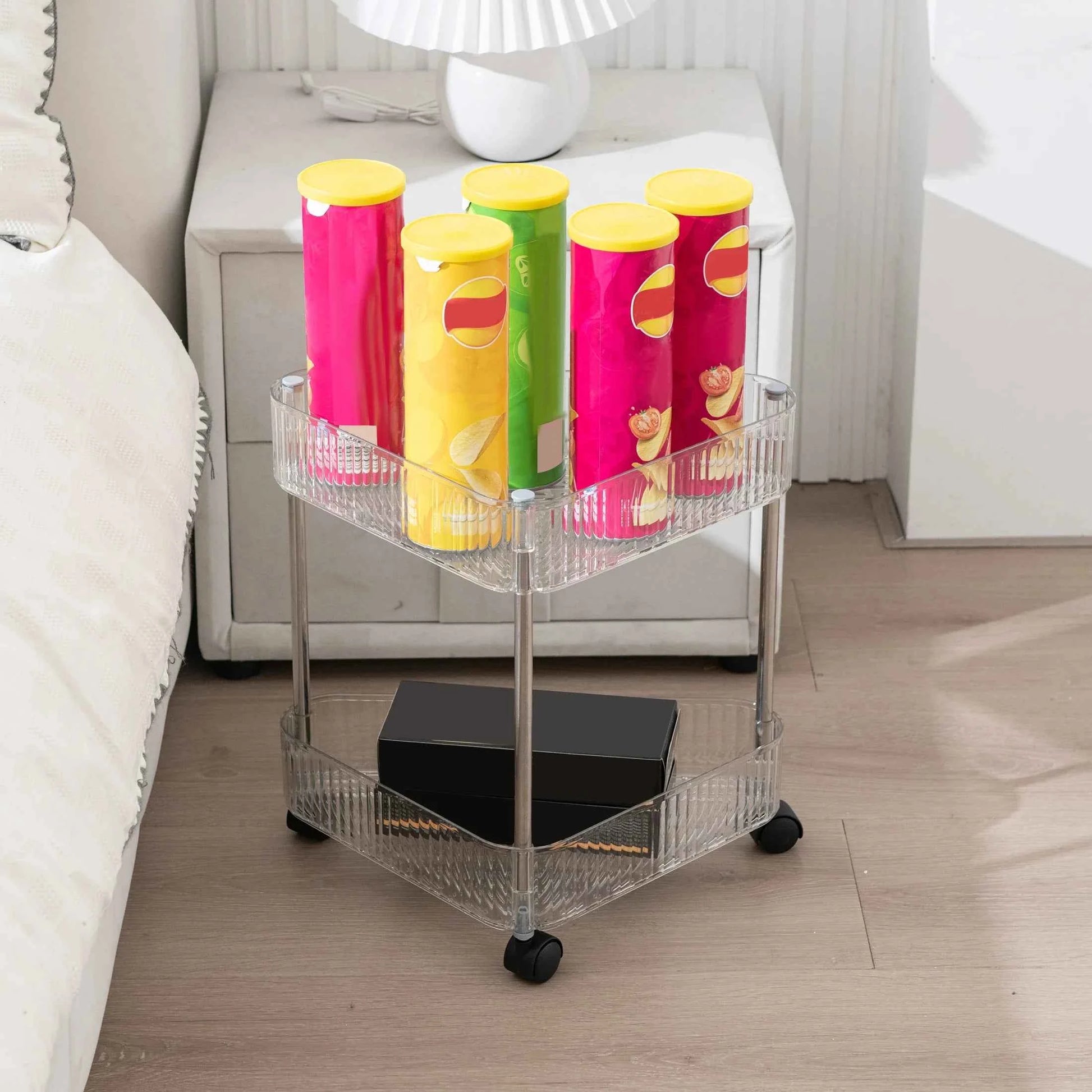 1pc -2/3 Tier Rolling Storage Cart High Capacity Storage Shelf Movable Gap Storage Rack Kitchen Bathroom And Livingroom Organize