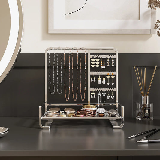 Jewelry Display Stand Jewelry Storage Rack Necklace Bracelet Rack Wrought Iron Ring Tray Earring Earring Hanger Organizer Rack