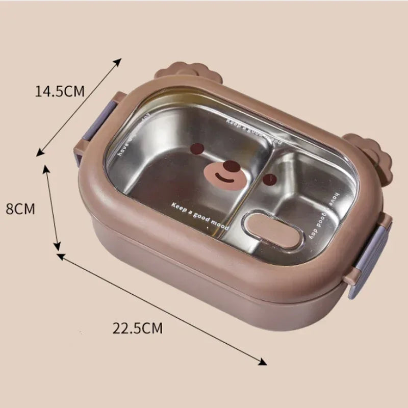 Stainless Steel Lunch Box Kids School Bento Box Kids Sealed Portable Food Container Separate Heatable Lunchbox Kitchen Organizer