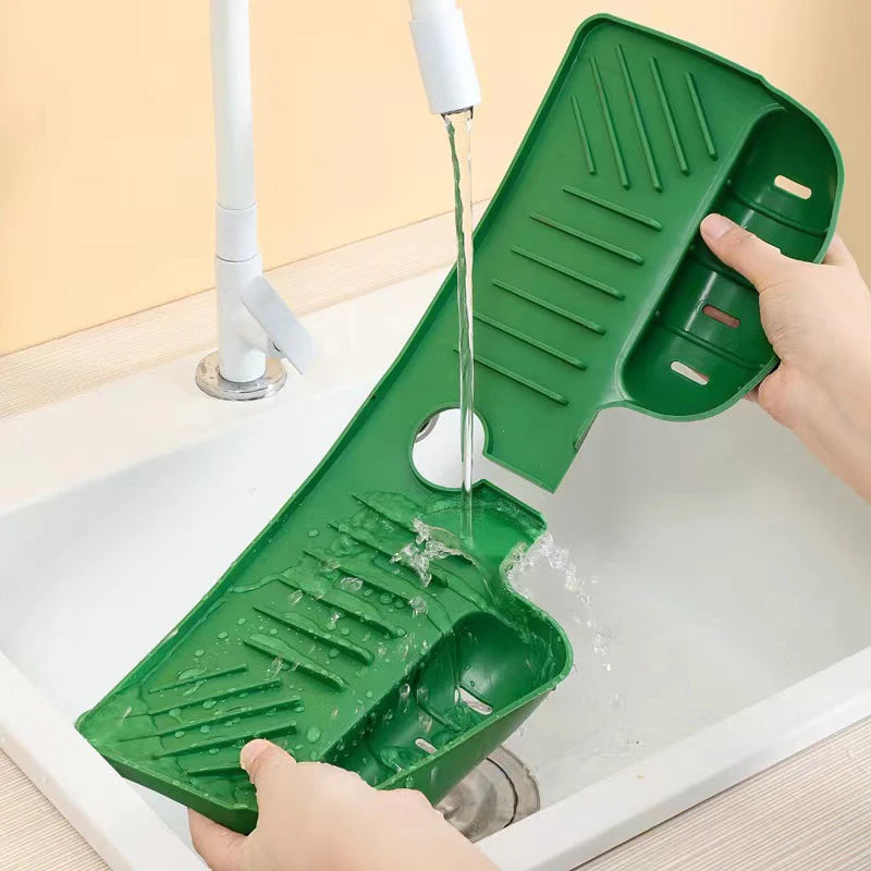 Silicone Sink Splash Guard Waterproof And Mildew-Proof Mat Draining Organization Plate For Kitchen Sink Storage