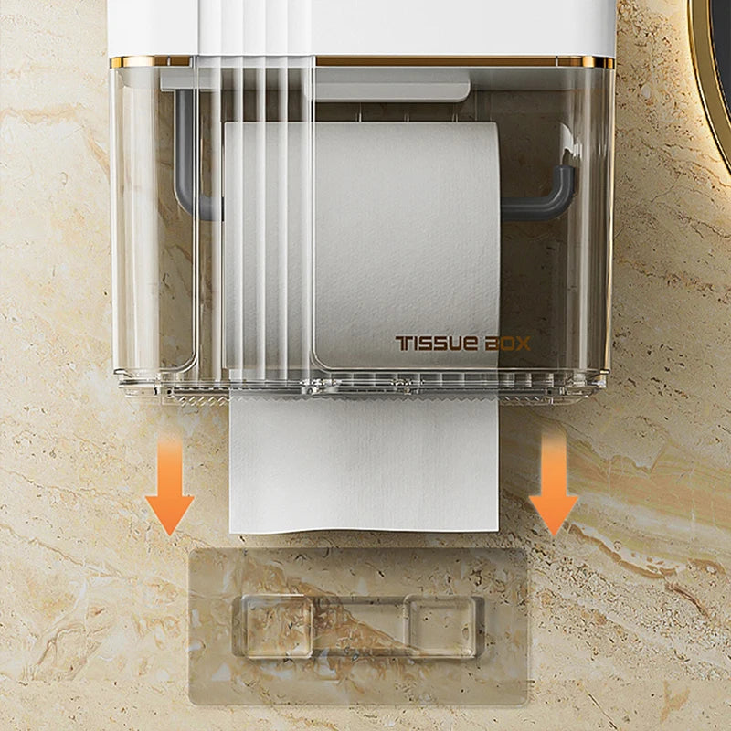 Punch-free Toilet Paper Holder Box Waterproof Storage Toilet Paper Storage Rack Paper Towel organizer Bathroom Tissue Box