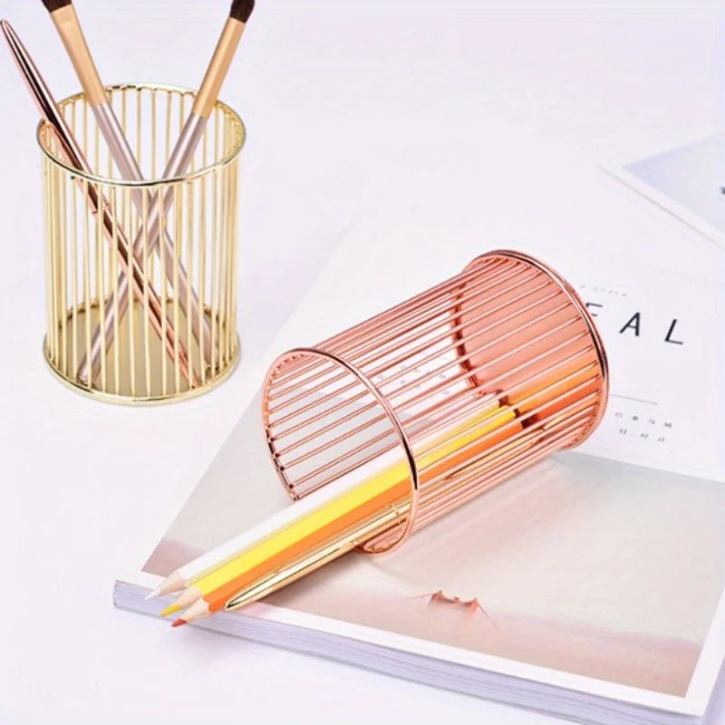 1pc Elegant Round Pen Holder - Multi-Functional Desk Organizer for Office, School Supplies & Accessories organizador