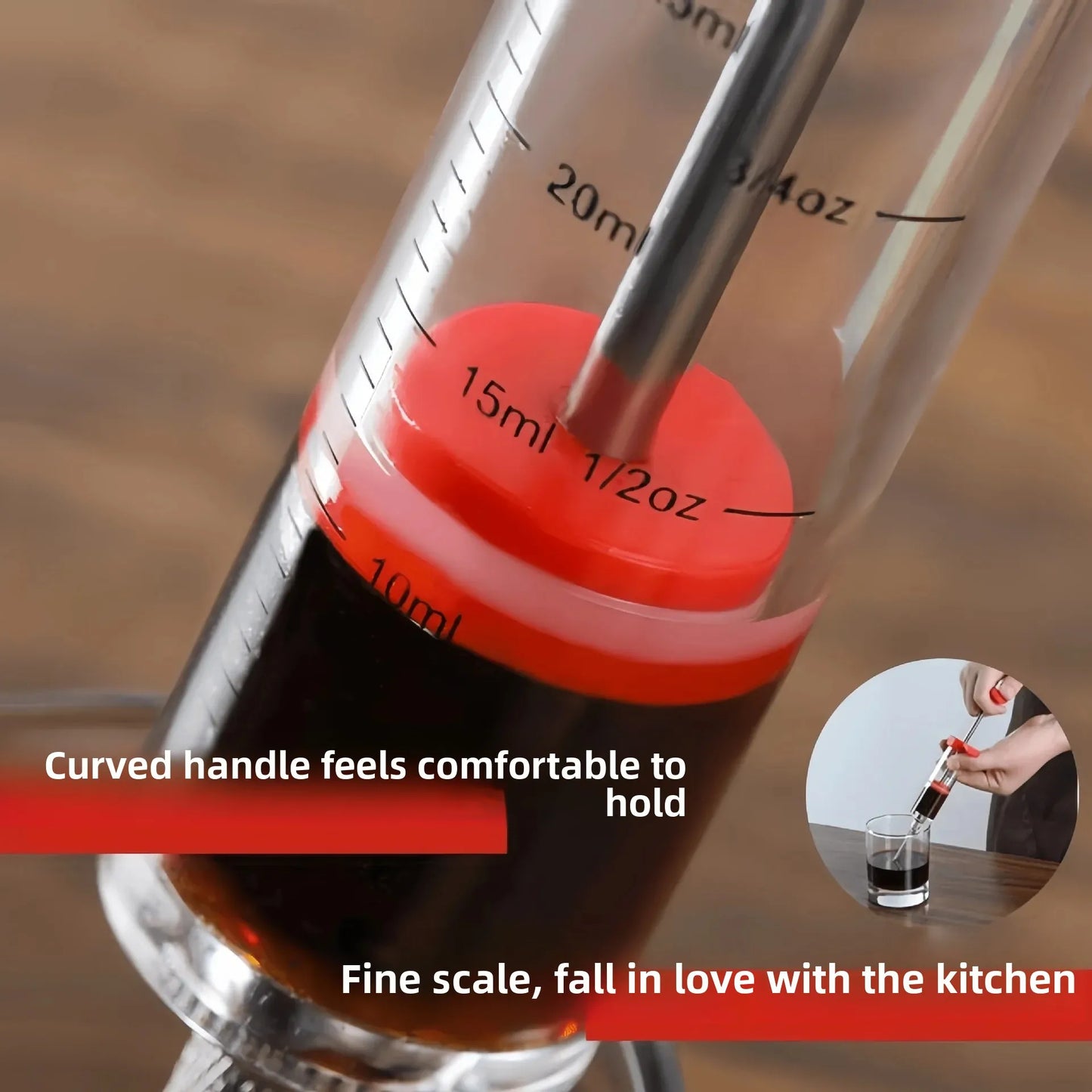 Stainless Steel Salt Water Injection Needle for Marinating Roasting Lamb Chops Whole Roast Lamb Meat Tenderizer Syringe