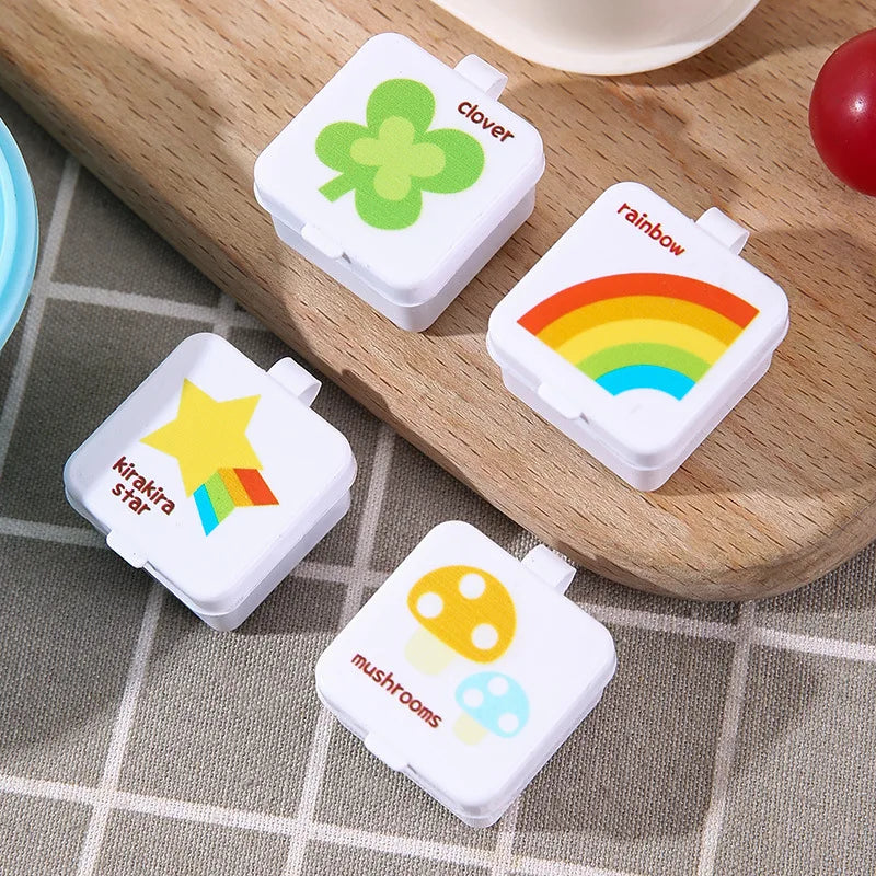 Lunch Bento Soy Sauce Box Container with Dropper Cute Design Plastic Condiment Dispenser Mini Salad Tomato Sauce Bottle