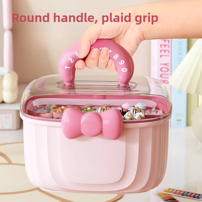 Hair Accessories Storage Box, Portable Makeup Organizer for Hair Clips, Hair Ties, Earrings, Bracelets, Necklaces