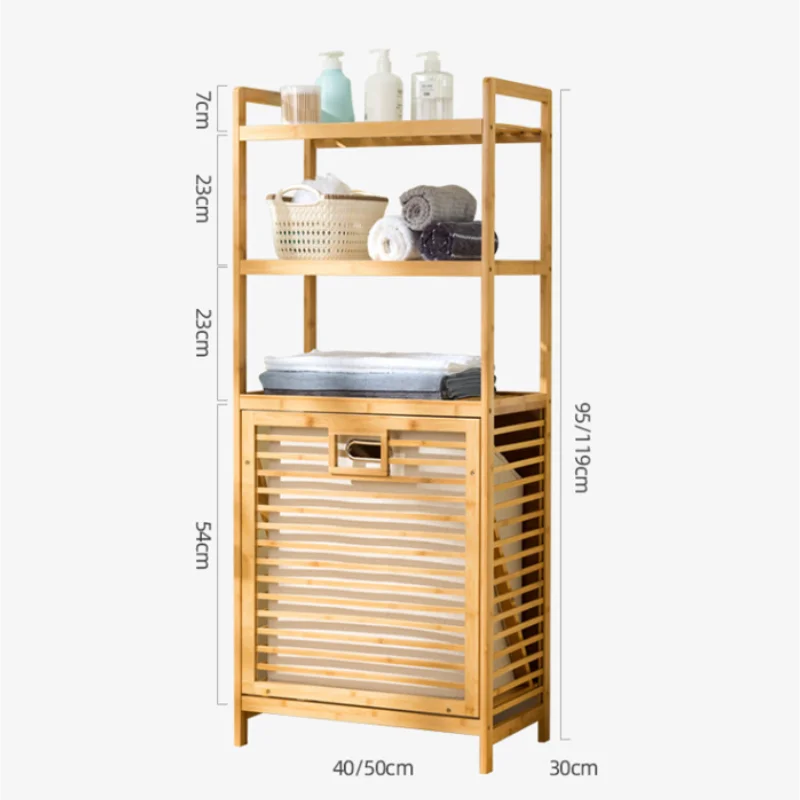 Dirty Clothes Basket Wood Vine Weaving Laundry Hamper Multi-function Bathroom Rack Large Capacity Laundry Baskets Storage Rack