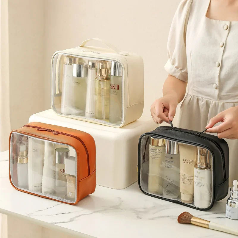 New PVC Transparent Large Capacity Portable Makeup Bag Toiletry Bag Fitness Swimming Travel Storage Bag Gym Bathing Cosmetic Bag