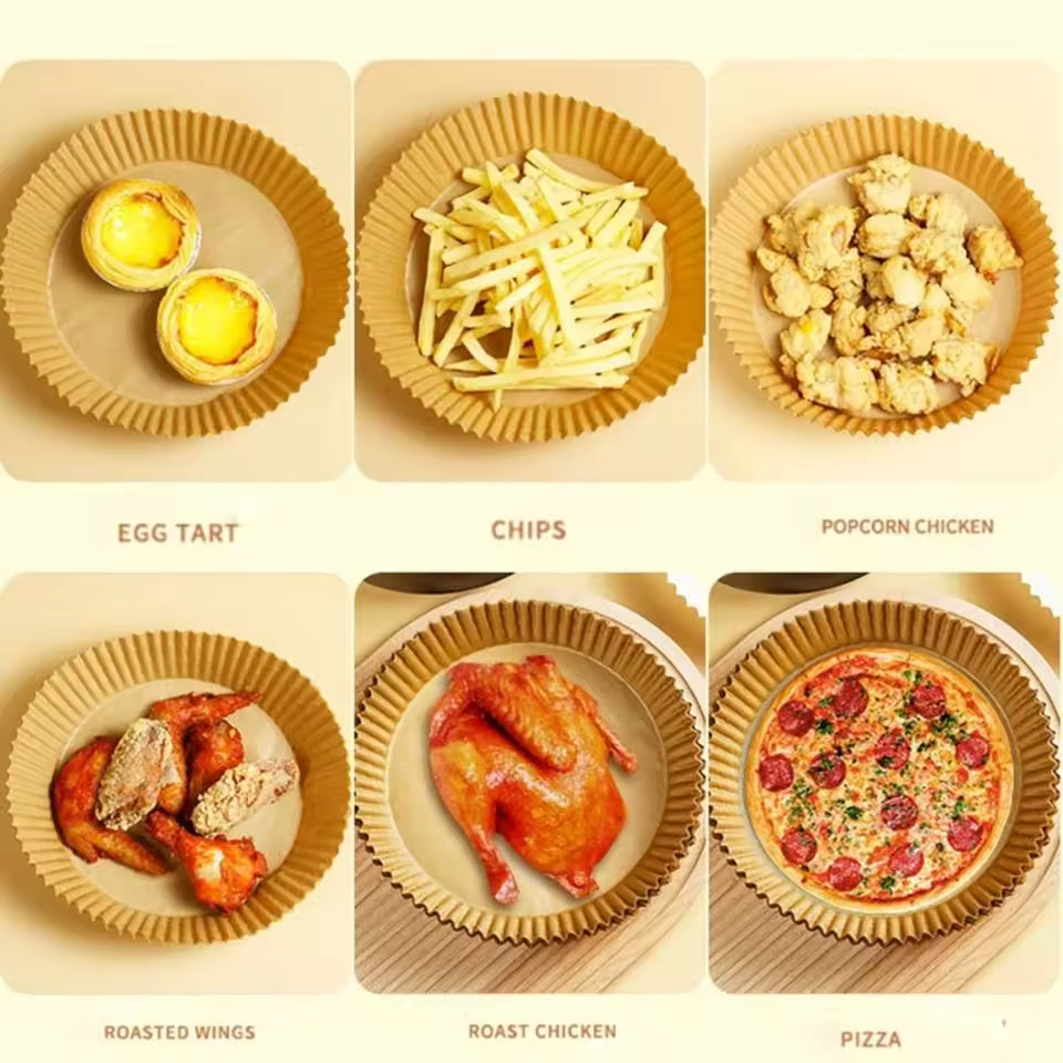 20/50Pcs Disposable Air Fryer Baking Paper Round Shape Non-Stick Oil Proof Baking Liner for Steamer Muffin Cupcake