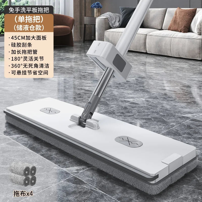 Household Flat Mops Hand-free Mop Bucket Set Lazy Mop God Large Flat Mop Clean Kitchen Mopping Plastic High Cleansing Power