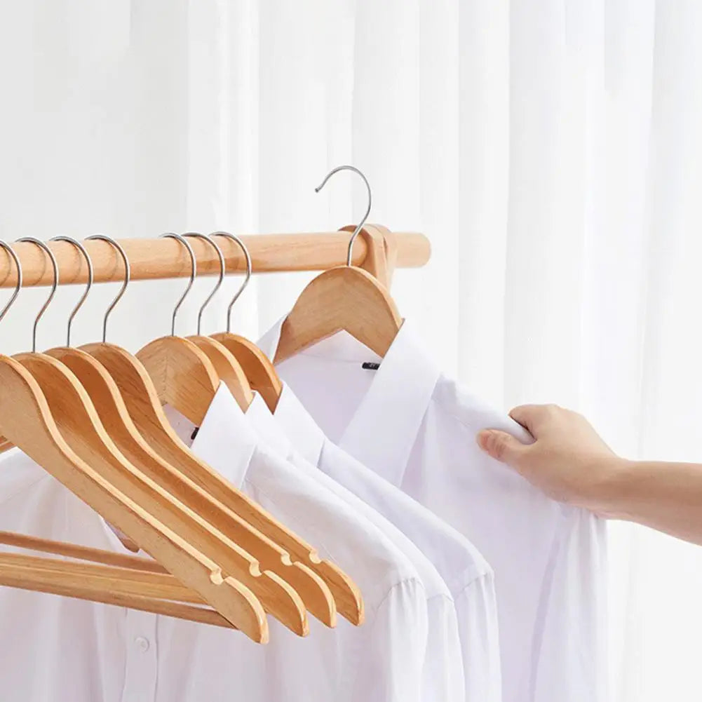 Sturdy Wooden Hangers Reusable Coat Hangers High Durability Clothing Coat Hanger Rack Accessories Good Load-bearing