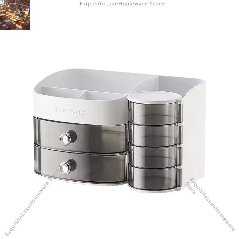 Cosmetics Storage Box Desktop Premium Sense Large Capacity Countertop Lipstick Skin Care Products Finishing Shelf