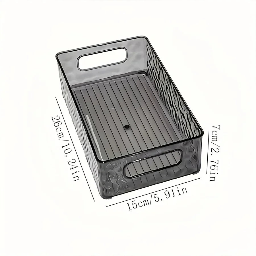 Glacier Patterned Cosmetics Storage Box, Light Luxury and High Beauty Bathroom Desktop Organizer Box, Plastic Storage Basket